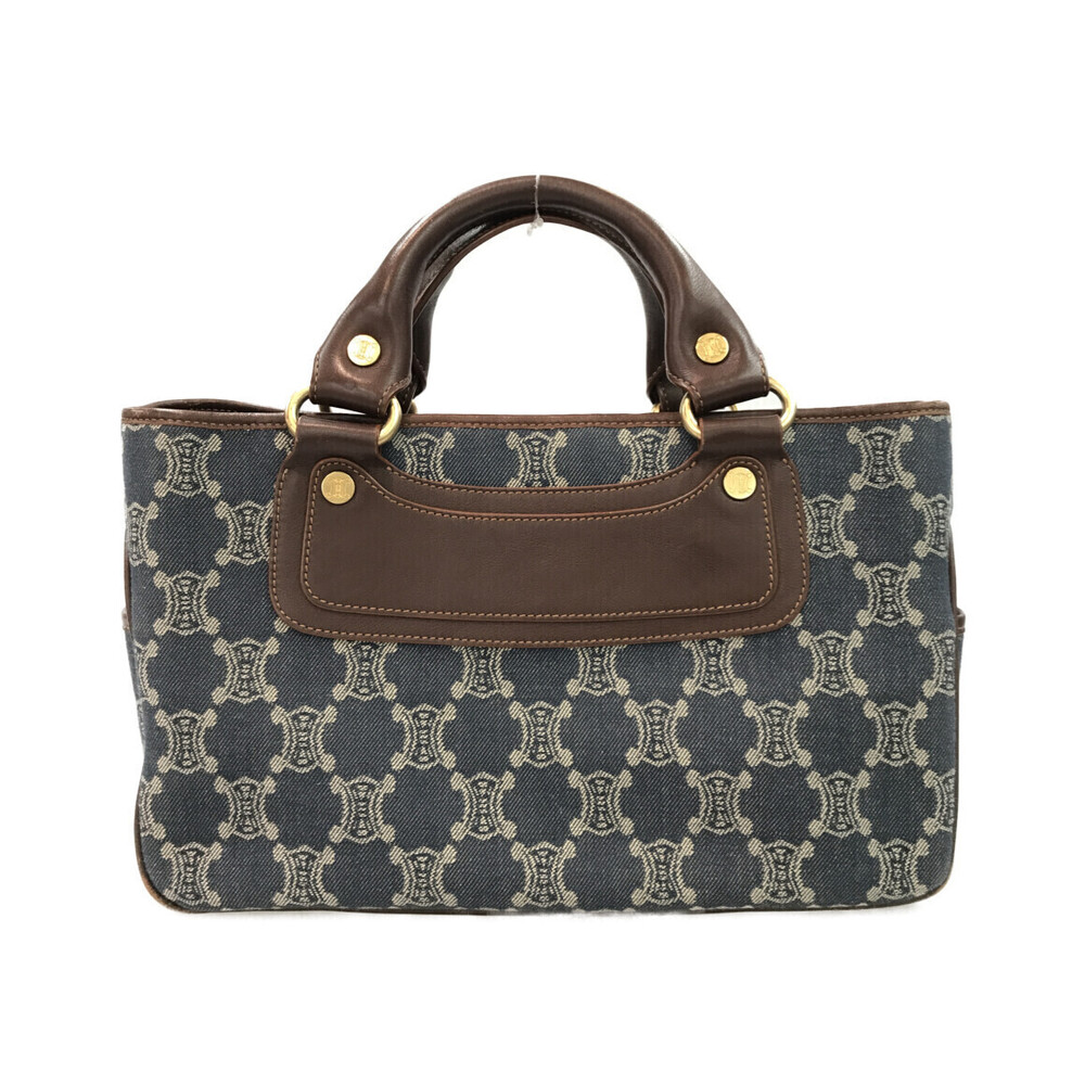 Celine Boogie Bag blue denim brown leather trim